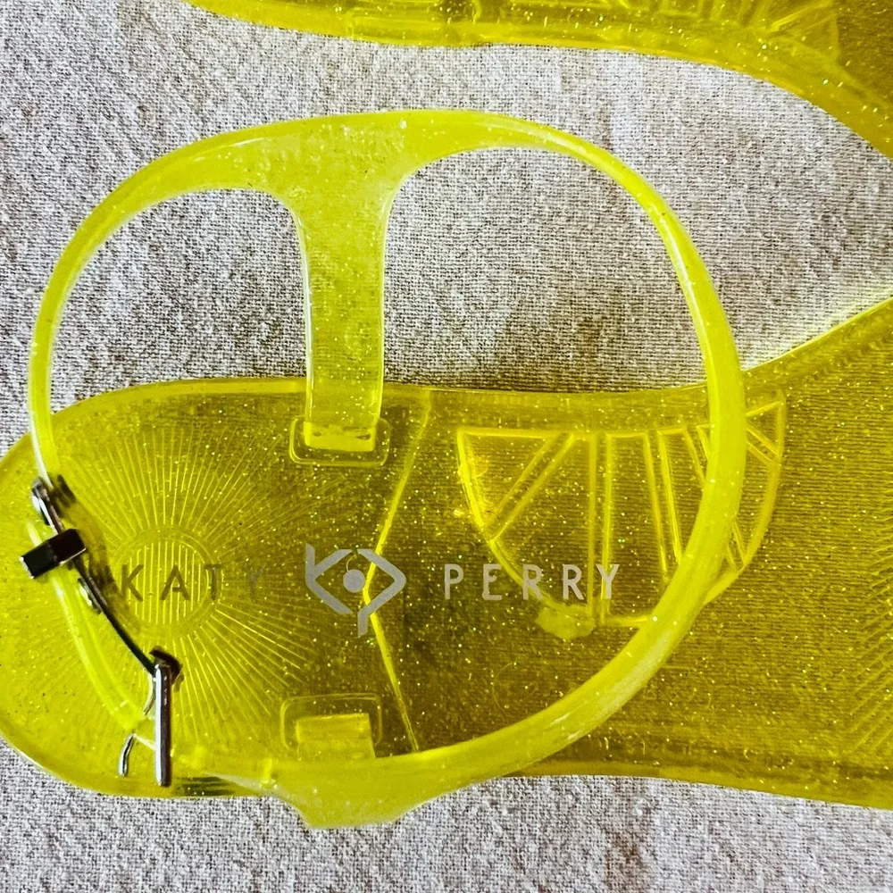 Katy Perry Collections Yellow Jelly Toe-Ring Sandal with Rainbow Detail - Picture 5 of 11